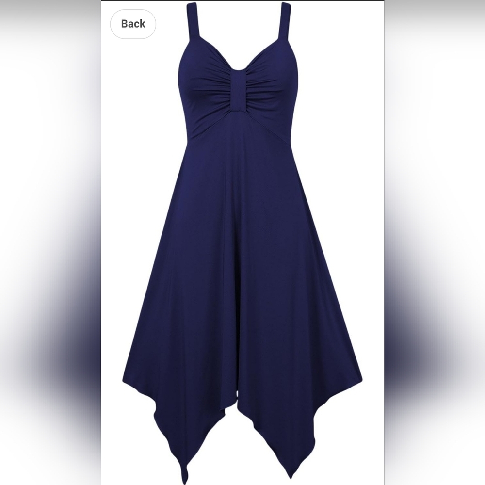 Navy spaghetti strap Sharkbite dress small
